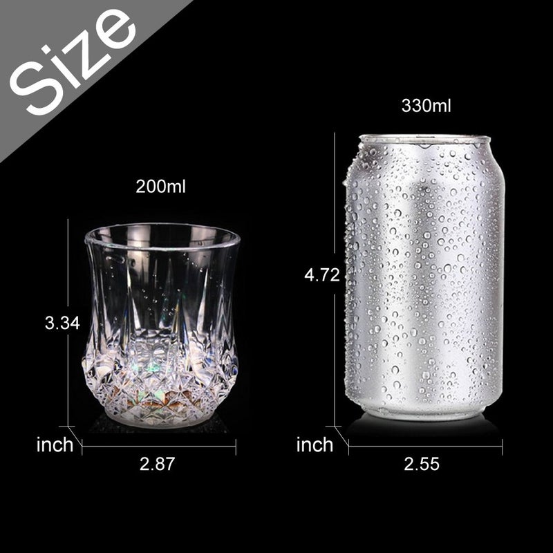2win2buy LED Cups 4 PACK Flashing Light up Automatic Water Activated Color Changing Wine Whisky Beer Cola Juice Drinkware Mugs Shot Glass for Bar Disco Night Club Party Halloween Christmas, Set of 4 - Image 2